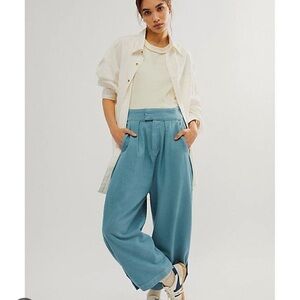Free People Cool Harber wide leg pants blue size XS